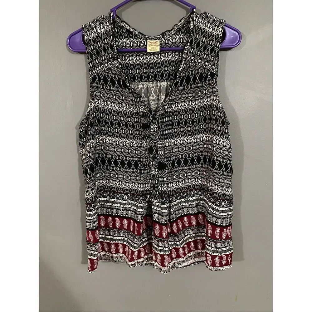 Faded Glory Sleeveless V Neck Top Size Small
